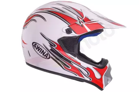 Awina casco moto enduro TN8686-30 blanco y rojo L-2