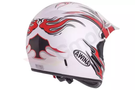 Casque Awina moto enduro TN8686-30 blanc et rouge L-3