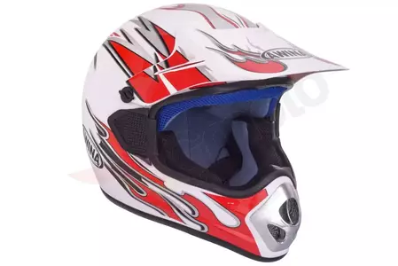 Awina casco moto enduro TN8686-30 blanco y rojo M-1