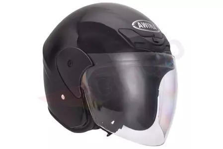 Awina Motorrad offener Helm TN-8661 glänzend schwarz XS-1