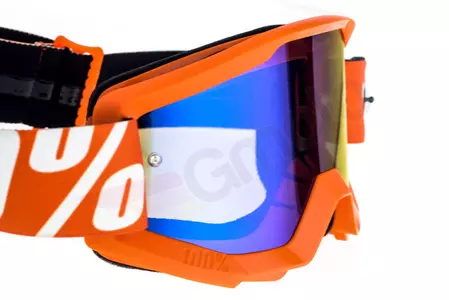 Gogle motocyklowe 100% Procent model Strata Orange kolor pomarańczowy szybka niebieskie lustro-10