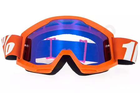 100% Schutzbrille für Mountainbiking Motocross Skifahren Modell Strata Orange blaue verspiegelte Gläser-2