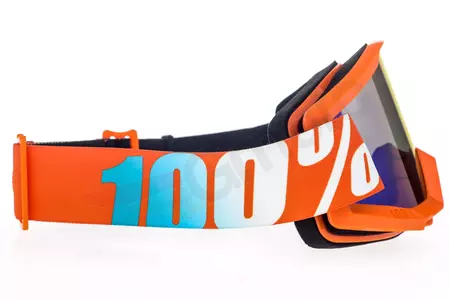 100% Schutzbrille für Mountainbiking Motocross Skifahren Modell Strata Orange blaue verspiegelte Gläser-4