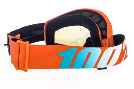 Gogle motocyklowe 100% Procent model Strata Orange kolor pomarańczowy szybka niebieskie lustro-5