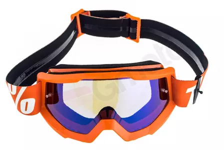 100% Schutzbrille für Mountainbiking Motocross Skifahren Modell Strata Orange blaue verspiegelte Gläser-6