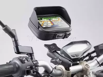 Uniwersalny zestaw uchwytów GPS i pokrowca Navi Pro L na kierownicę 22/28mm SW-Motech Produkt wycofany z oferty-1