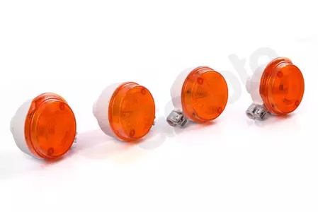 Kierunkowskazy okrągłe komplet pomarańczowe białe 4 szt.