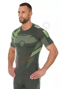 BRUBECK Thermo DRY Shirt kurzer Arm Herren Funktionsunterwäsche grau grün L - SS11970 szaro zielony L