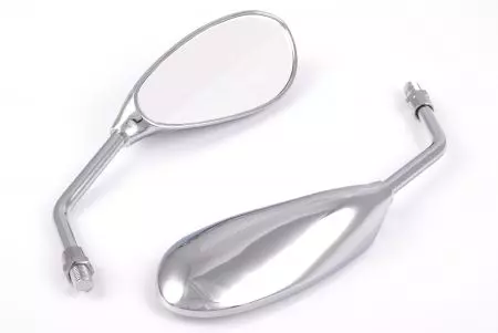 Specchietti cromati ovali M8 KPL filettatura destra/sinistra - 107554