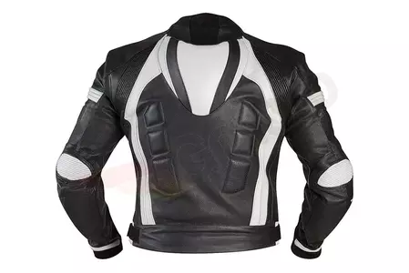 Rebelhorn Piston II chaqueta de moto de cuero blanco y negro 48-2