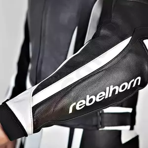 Rebelhorn Piston II Leder Motorradjacke schwarz und weiß 48-3