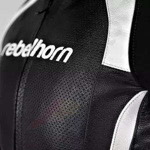 Rebelhorn Piston II chaqueta de moto de cuero blanco y negro 48-4