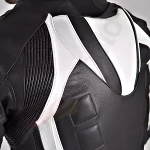 Rebelhorn Piston II giacca da moto in pelle bianca e nera 48-7