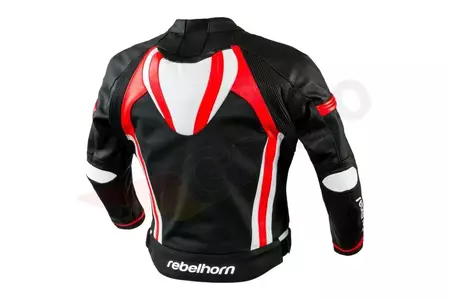 Rebelhorn Piston II chaqueta de moto de cuero negro, blanco y rojo 46-2