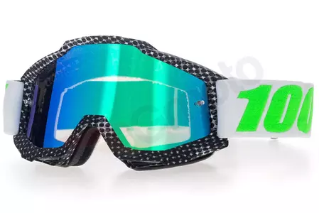 Motociklističke naočale 100% Percent model Accuri Newsworthy boja zelena/bijela leća zeleno ogledalo-1