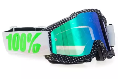 Gafas de moto 100% Porcentaje modelo Accuri Newsworthy verde/blanco cristal espejo color verde-3