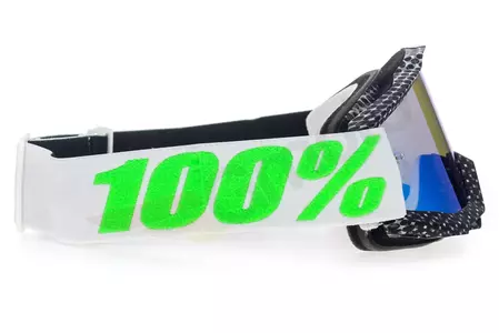 Gogle motocyklowe 100% Procent model Accuri Newsworthy kolor zielony/biały szybka zielone lustro-4