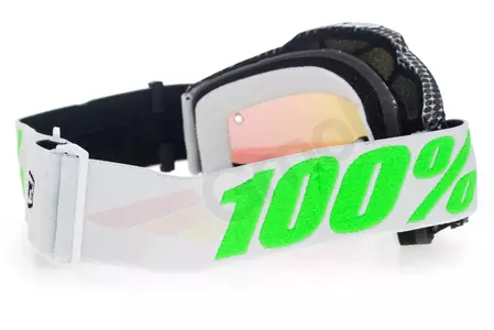 Gafas de moto 100% Porcentaje modelo Accuri Newsworthy verde/blanco cristal espejo color verde-5