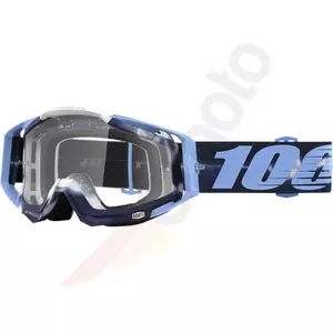Gafas de moto 100% Porcentaje Racecraft Tiedye color azul/blanco cristal transparente-1