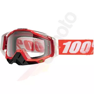 Motociklističke naočale 100% Percent Racecraft Fire Red, crvene, prozirne leće-1