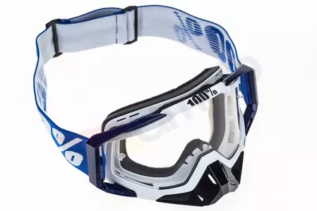 Gafas de moto 100% Porcentaje Racecraft Color azul cobalto Cristal negro transparente-10