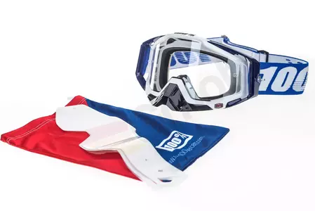Gafas de moto 100% Porcentaje Racecraft Color azul cobalto Cristal negro transparente-12