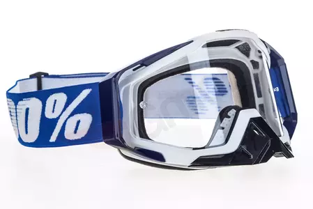 Gafas de moto 100% Porcentaje Racecraft Color azul cobalto Cristal negro transparente-3