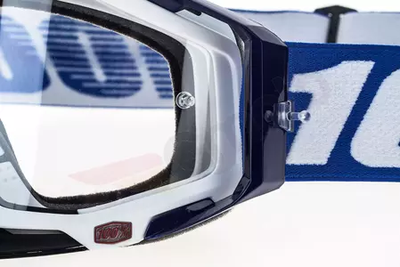 Gafas de moto 100% Porcentaje Racecraft Color azul cobalto Cristal negro transparente-8