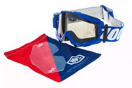 Gafas de moto 100% Porcentaje modelo Accuri Sand Reflex Azul color gris humo gris cristal tintado-10
