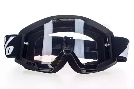 Gafas de moto 100% Percent modelo Strata Goliath color negro/blanco cristal transparente Anti-Fog-2