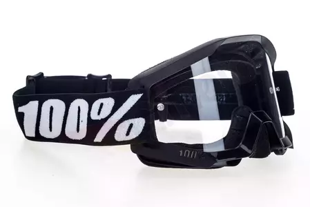 Gafas de moto 100% Percent modelo Strata Goliath color negro/blanco cristal transparente Anti-Fog-3