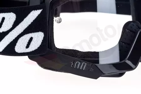 Gafas de moto 100% Percent modelo Strata Goliath color negro/blanco cristal transparente Anti-Fog-9