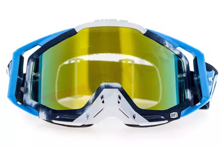 Gafas de moto 100% Porcentaje Racecraft Tiedye color azul/blanco dorado cristal espejo-2