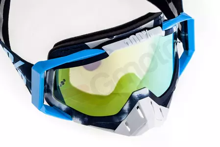 Gafas de moto 100% Porcentaje Racecraft Tiedye color azul/blanco dorado cristal espejo-7