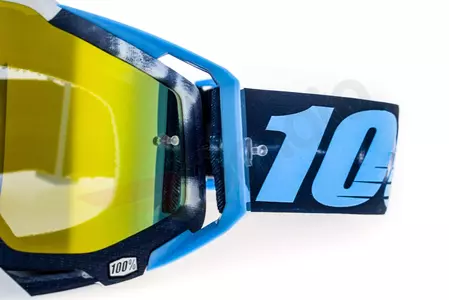 Gafas de moto 100% Porcentaje Racecraft Tiedye color azul/blanco dorado cristal espejo-9