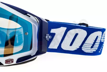 Gafas de moto 100% Porcentaje Racecraft Azul Cobalto color azul blanco cristal azul espejo-9