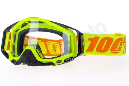 Gafas de moto 100% Porcentaje Racecraft Attack color amarillo cristal transparente-1
