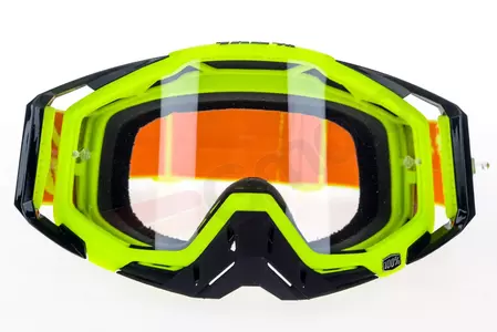 Gafas de moto 100% Porcentaje Racecraft Attack color amarillo cristal transparente-2