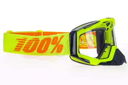 Gafas de moto 100% Porcentaje Racecraft Attack color amarillo cristal transparente-3
