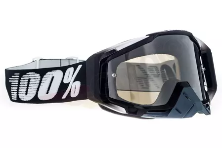 Gafas de moto 100% Porcentaje Racecraft Abyss color negro cristal negro espejo plata-3