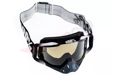 Gafas de moto 100% Porcentaje Racecraft Abyss color negro cristal negro espejo plata-7