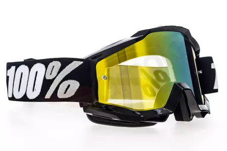 Gafas de moto 100% Percent modelo Accuri Tornado color negro cristal dorado espejo-3