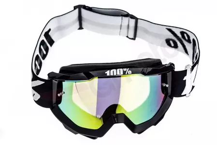 Gafas de moto 100% Percent modelo Accuri Tornado color negro cristal dorado espejo-7