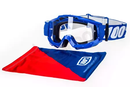Gafas de moto 100% Porcentaje modelo Accuri OTG Reflex color Azul lente transparente-11