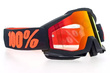 Gafas de moto 100% Percent modelo Accuri Gunmetal color negro/rojo espejo cristal rojo-3