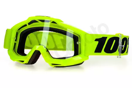 Motorističke naočale 100% Percent model Accuri Fluo Yellow, žute, prozirne leće-1