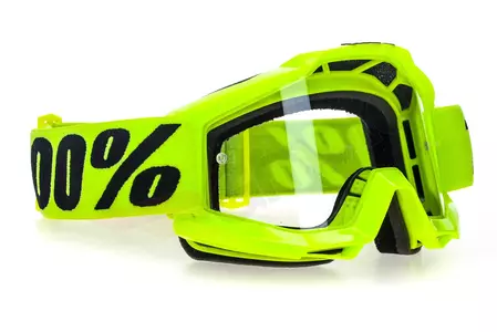 Motorističke naočale 100% Percent model Accuri Fluo Yellow, žute, prozirne leće-3