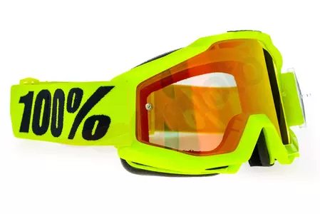 Gafas de moto 100% Porcentaje modelo Accuri Fluo Amarillo color fluo cristal rojo espejo-3