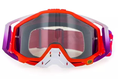 Gafas de moto 100% Porcentaje Racecraft Color sandía rojo/granate cristal plata espejo-2