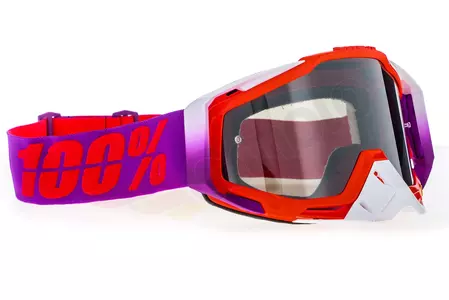 Gafas de moto 100% Porcentaje Racecraft Color sandía rojo/granate cristal plata espejo-3